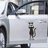 Kradsende Kat Bilklistermærke Sjov Sort Kat Køretøj Kofanger Decal Aftagelig PVC Kat Klistermærke til Bil Lastbil Motorcykel Væg Vindue Køleskab Kop Laptop