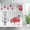 Christmas Shower Curtains Cute Snowman Birds Pine Trees Winter Forest Landscape Xmas Bathroom Decor Fabric Bath Curtain Sets