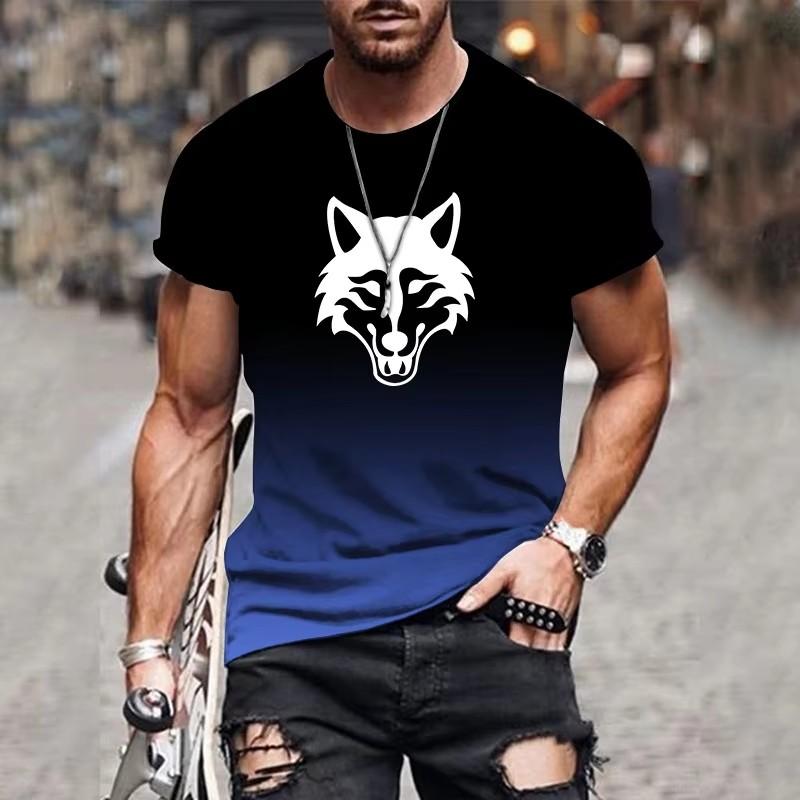 Летняя мужская футболка с рисунком животных 3D — фото 13