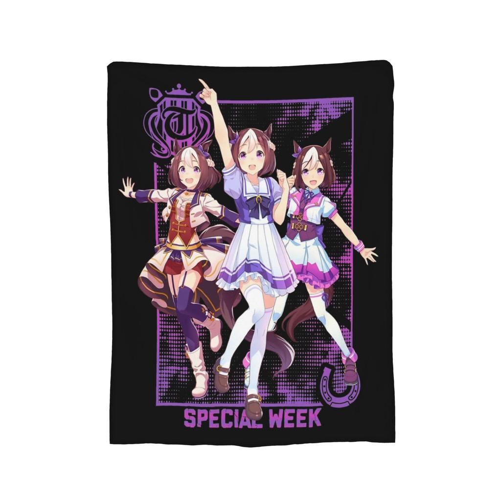 Uma Musume Pretty Derby Blanket Fleece All Season  Portable Lightweight Thin Throw Blankets for Sofa Bedroom Bedspreads