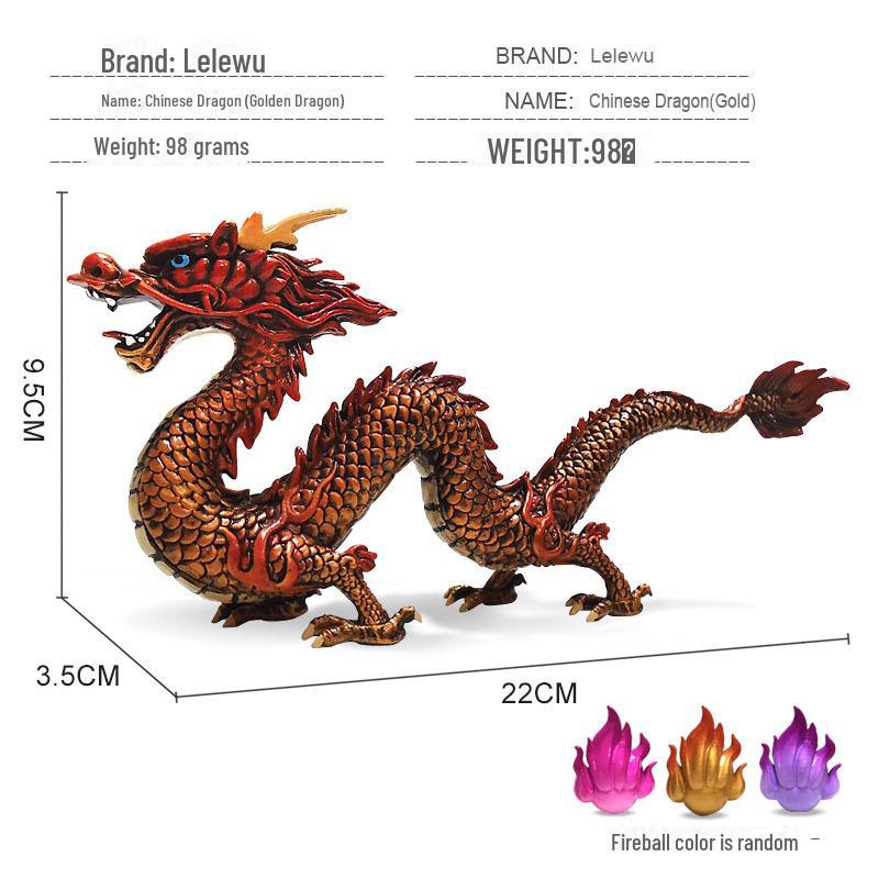 Warcraft Dragon Model Toy: Fire Rock & Stone Dragon, Movable Jaw, Dinosaur Ornament