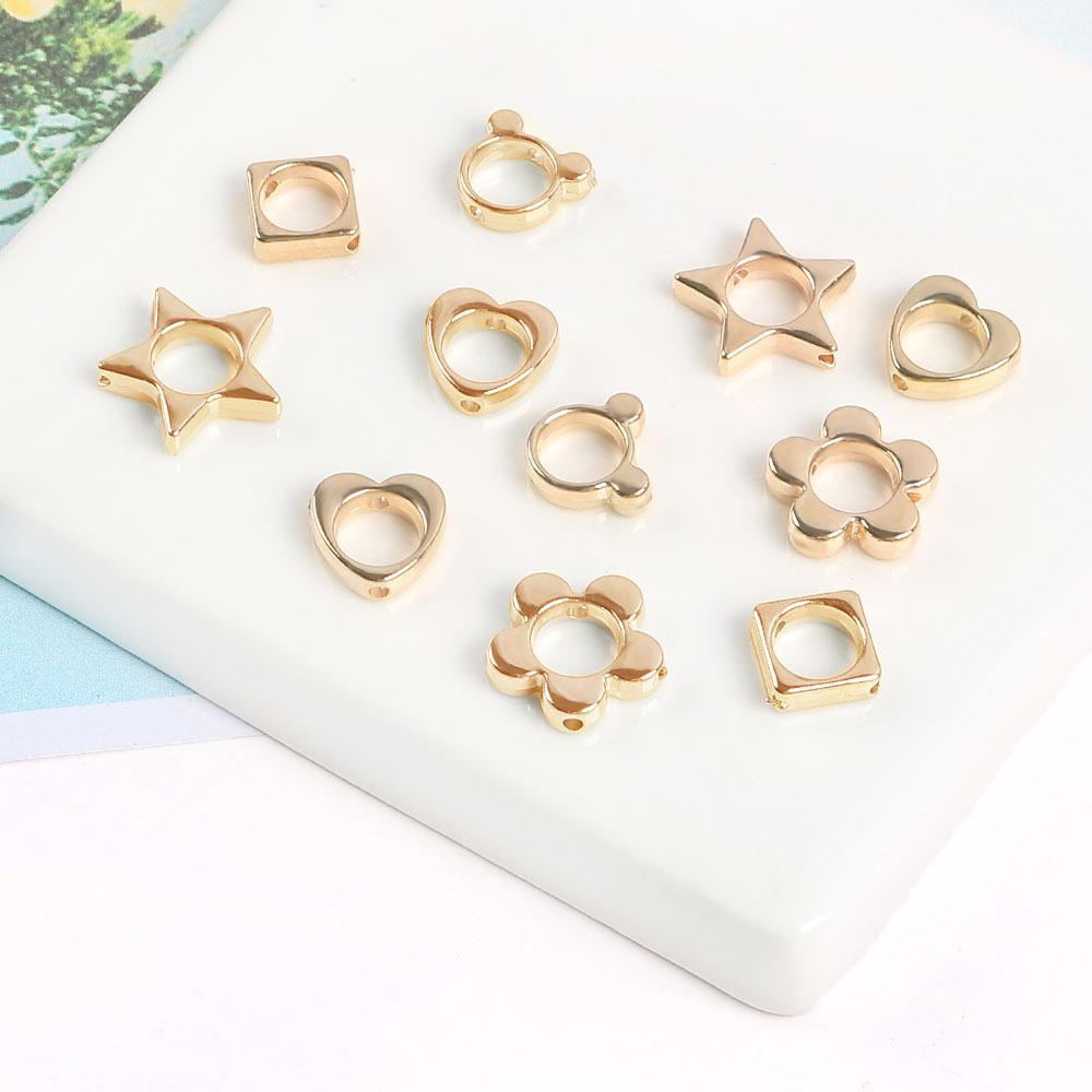 Ccb Gold Electroplated Cat Head Star Love Flower Square Spacer Beads Diy Necklace Bracelet Earrings Jewelry Accessories