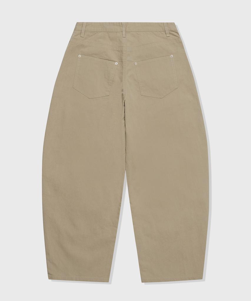 KIIMUIR Curved Wide Cotton Pants_Beige [Select Belt/Keyring]