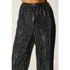 Damskie szare cekinowe spodnie palazzo Mc00250