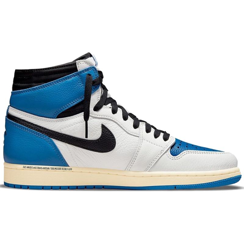 Air Jordan 1 Retro High X Fragment Design X Travis Scott 'Sail Black Military Blue' Jordan DH3227-105