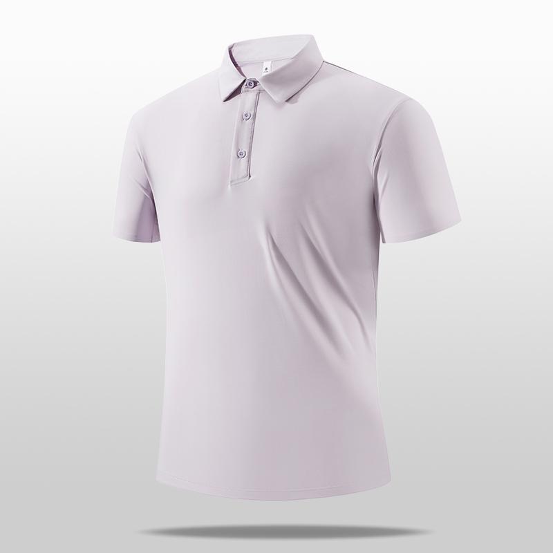 Ice Silk POLO Shirt Seamless Men s Lapel Short Sleeve Men 2XL фиолетовый