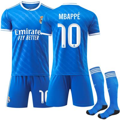 Youth Kids Adult Football Kit 2025-26 Real Madrid Second Away Sports Training Jersey Set with Socks