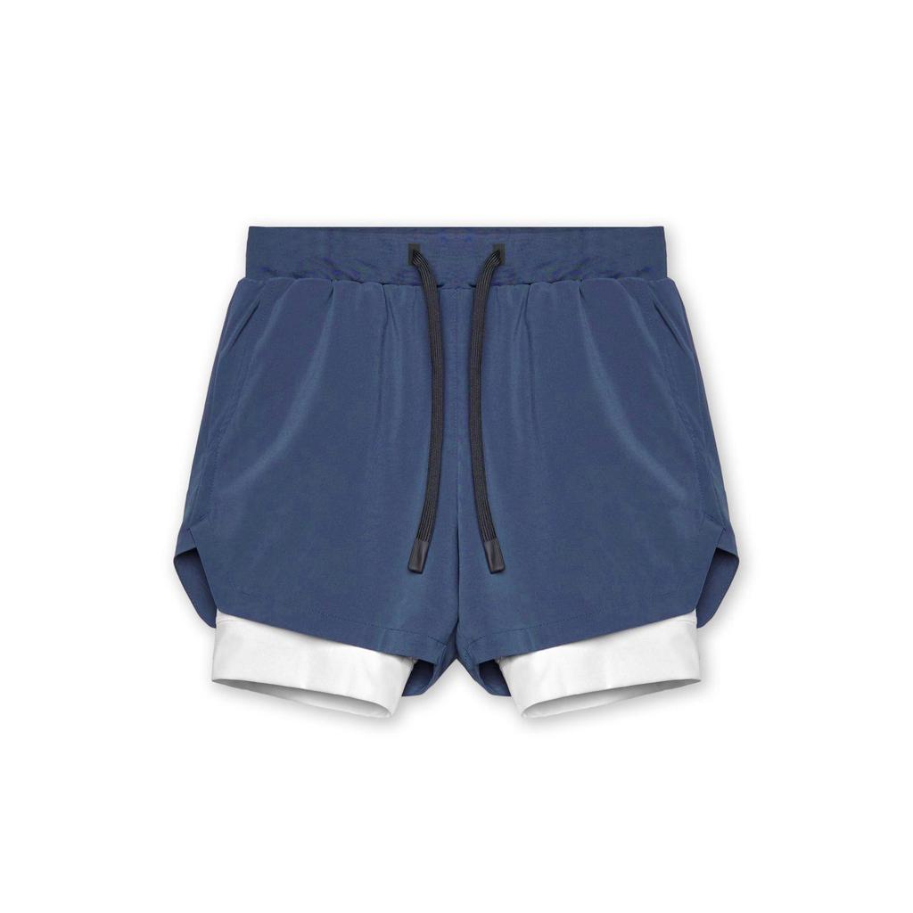 Wings Men's Quick-Dry Double-Layer Sports Shorts for Running, Marathon, Basketball, and Outdoor Fitness