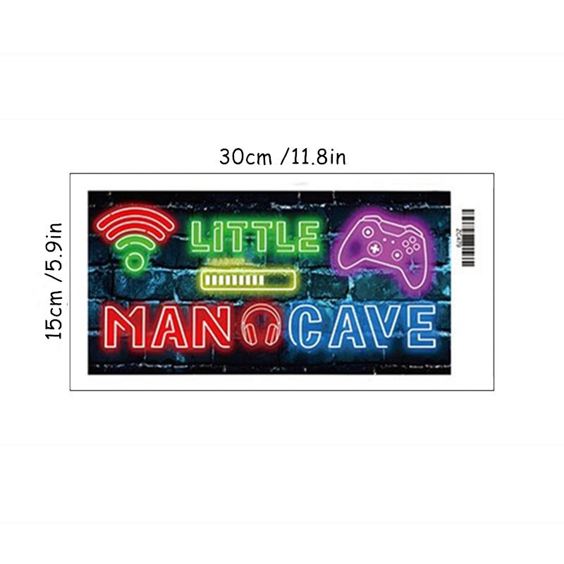 Neon Effect Game Poster Cool Gamepad Vedio Headphone Vinyl Wall Stickers For Home Living Room Kids Bedroom Gamer Zone Decoration