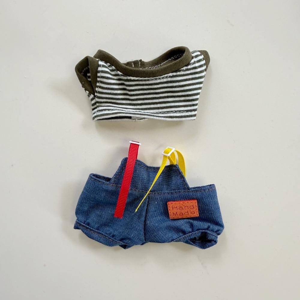 

Нарядись Сидящий Лабубу Время Ткань Черные полоски 17см Плюшевые Куклы Одежда Хлопковая Кукла Аксессуары Style 2