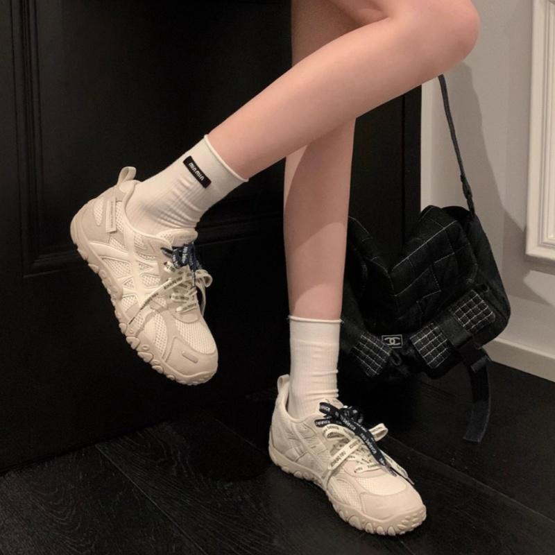 Fashion Breathable Mesh Sneakers 2025 Summer Lace Up Flat Running Shoes Outside Walking Comfortable Soft Casual Women Sneakers