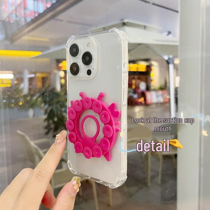 Silicone Suction Phone Stand: Anti-Slip, Magnetic, Finger Ring Holder for Desktops