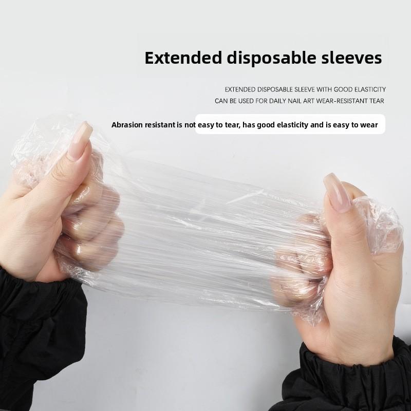 100Pcs/set Nail care lengthened and thickened disposable transparent sleeves waterproof and anti-fouling high elasticity nail salon sleeves