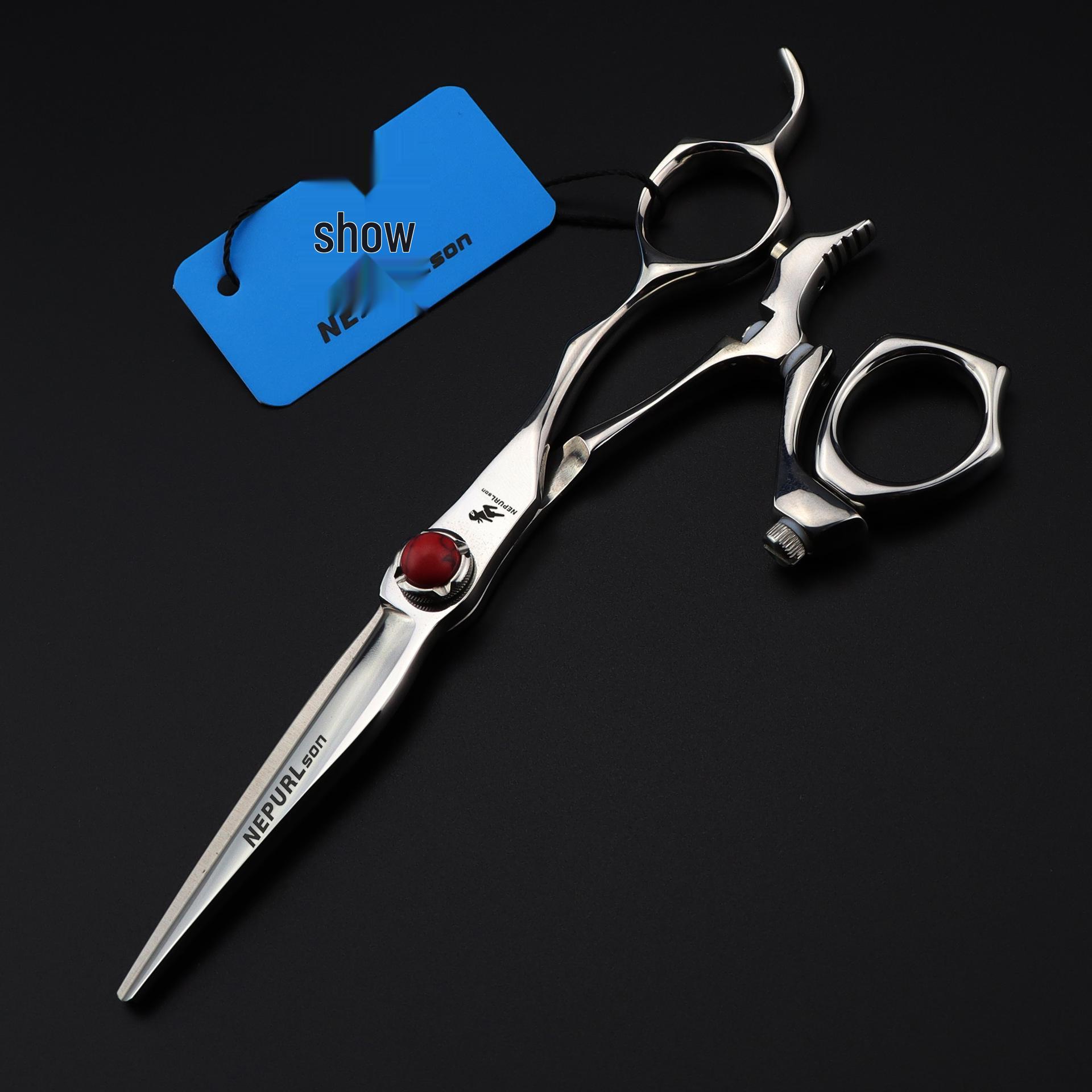 6.0  Mizutani-Style Rotating Handle Hairdressing Scissors - Barber & Bangs Shears