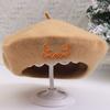 Halloween Pumpkin Embroidered Beret Kids Adults Cute Wool Felt Artist Hat Party Accessory