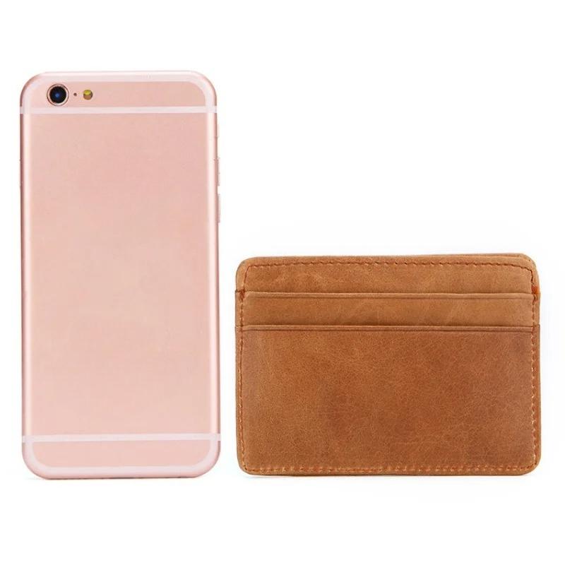 Cow Leather Men's Card Bag Coin Purse Slim Credit Card Holder Wallet For Men and Women ID Card Pocket