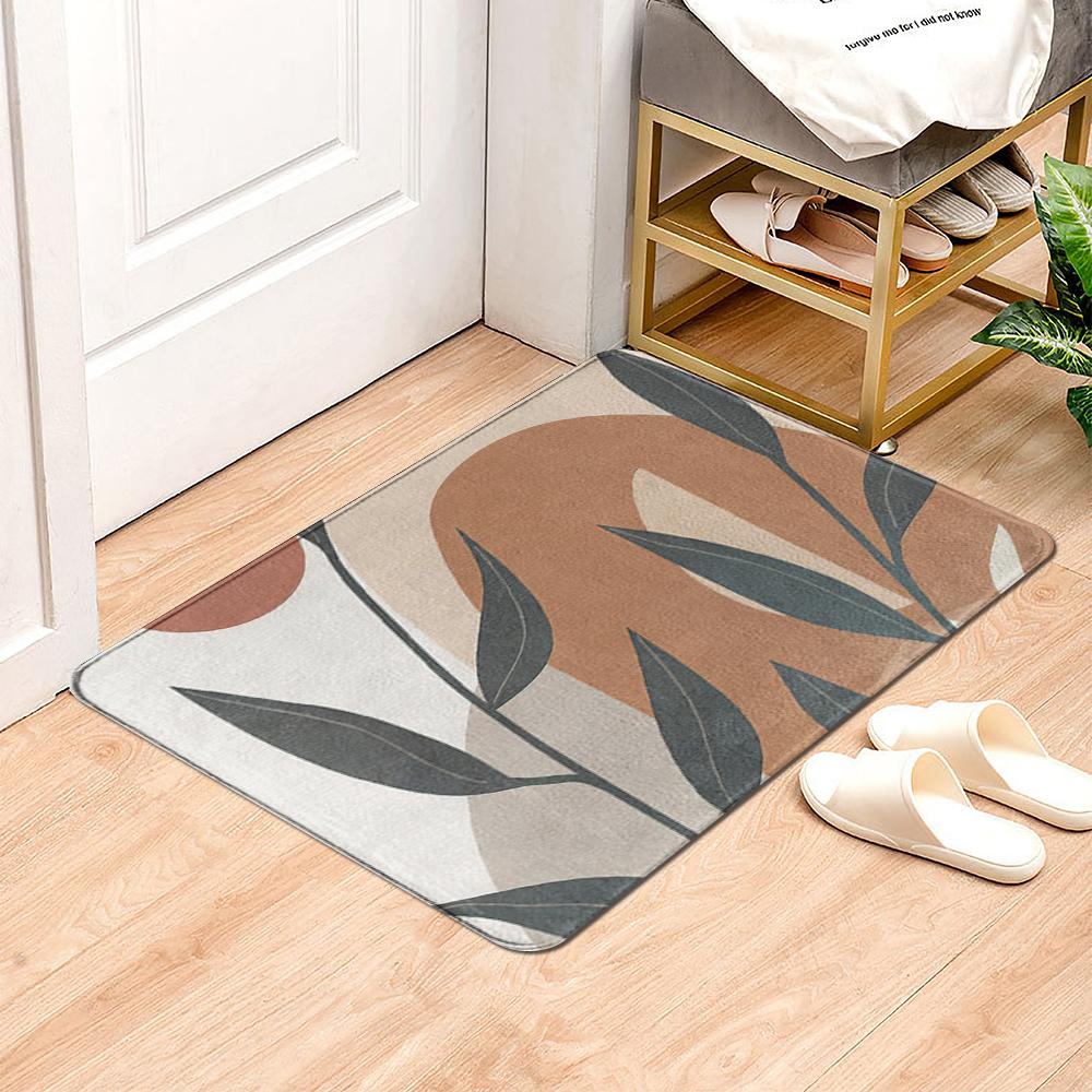 Green Plant Rainforest Leaf Carpet Living Room Carpet Hallway Balcony Doormat Kitchen Bathroom Non-slip Floor Mat Bedroom Rug