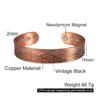 Ikuinen Pure Copper Magnetic Bracelet 15mm Wide Adjustable Cuff Bracelet &Bangle for Men Magnetic Therapy Bracelet Male