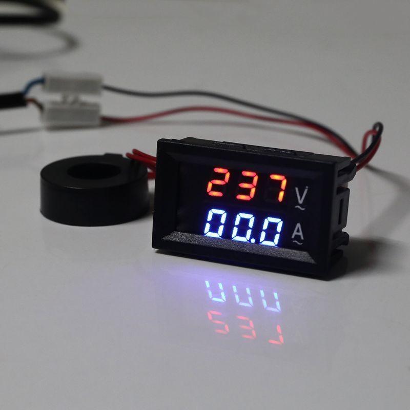AC 60-500V Gauge Current Display Meter 10/50/100A Voltmter Ammeter Multifunction Digital Display Gauge -10~65℃