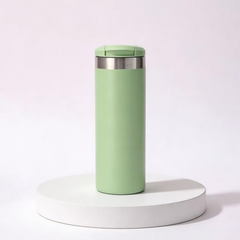 Stainless Steel Flip Lid Vacuum Insulated Travel Mug 500ml 304 Inner 201 Outer Portable Coffee Cup Office Outdoor