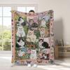 Vintage Pet Cat Digital-printed Polyester Bedroom Velvet Flannel Soft Sofa Cover Blanket Fleece Soft Cover Blankets for Beds