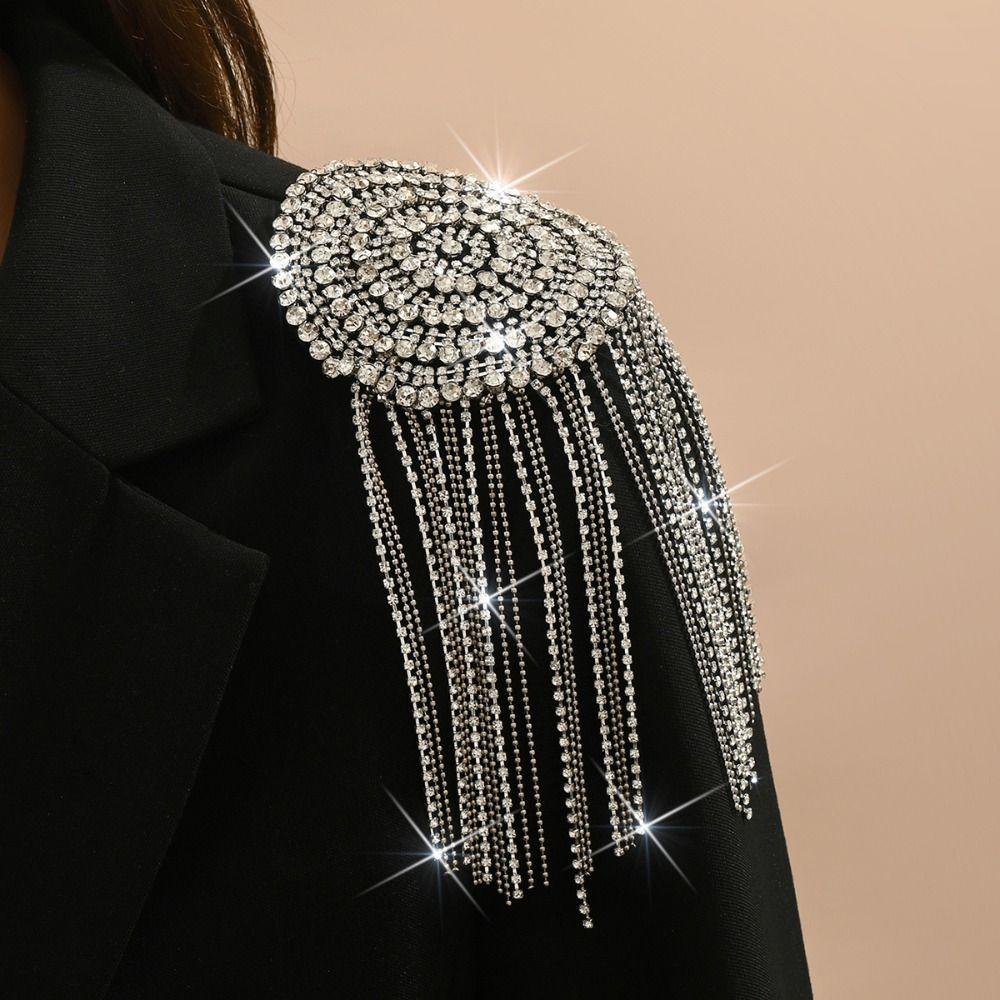 1PC Tassel Chain Shoulder Board Badges Fabrics Fringed Epaulet Decoration For Jacket/ Coat