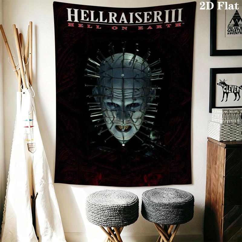 Hellraiser Wall Tapestry Aesthetic Wall Hanging Printed Fabric Blanket Decorative Tapestries for Bedroom Living Room Home Decor