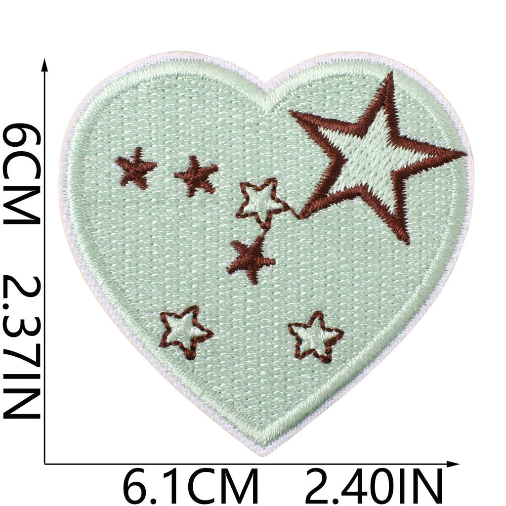 Grid Love Shape Embroidery Cloth Sticker Repair Subsidy Ironing Clothes Hole Patch Bag Shoes And Hats Cute Decorative Sticker