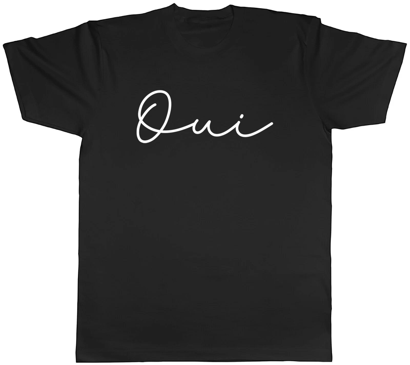 Hello in French Oui Mens T-Shirt Francais Language France Tee Gift XS