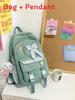 Mochila Bonita para Niñas con Estampado de Lazo y Nylon para la Escuela y Viajes