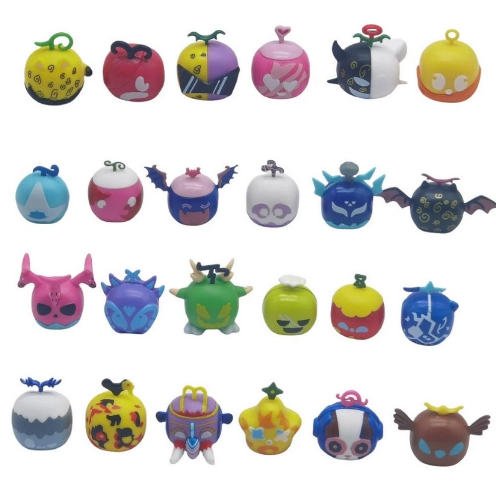 12/24Pcs Blox Fruits Model Action Model Toys Collection Cartoon Square Devil Collection Figure Playthings for Christmas Kid Birthday Gift
