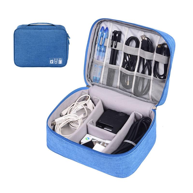 Travel Cable Bag Portable Digital USB Gadget Organizer Charger Wires Cosmetic Zipper Storage Pouch Kit Case Accessories Supplies