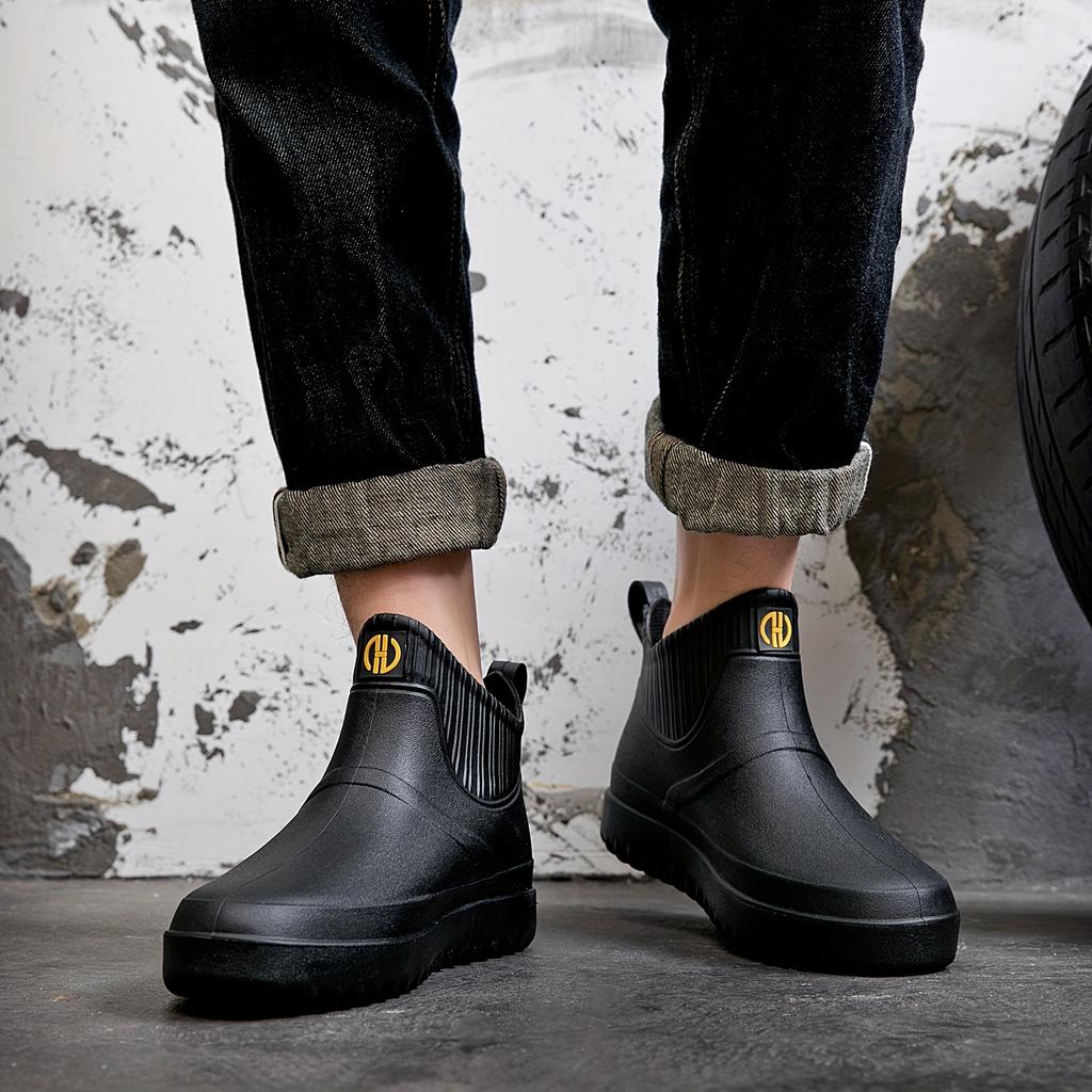 Rubber Rain Boots for Women Men, Round Toe Ankle Boots Perfect for Gardening, Fishing, Rain Day