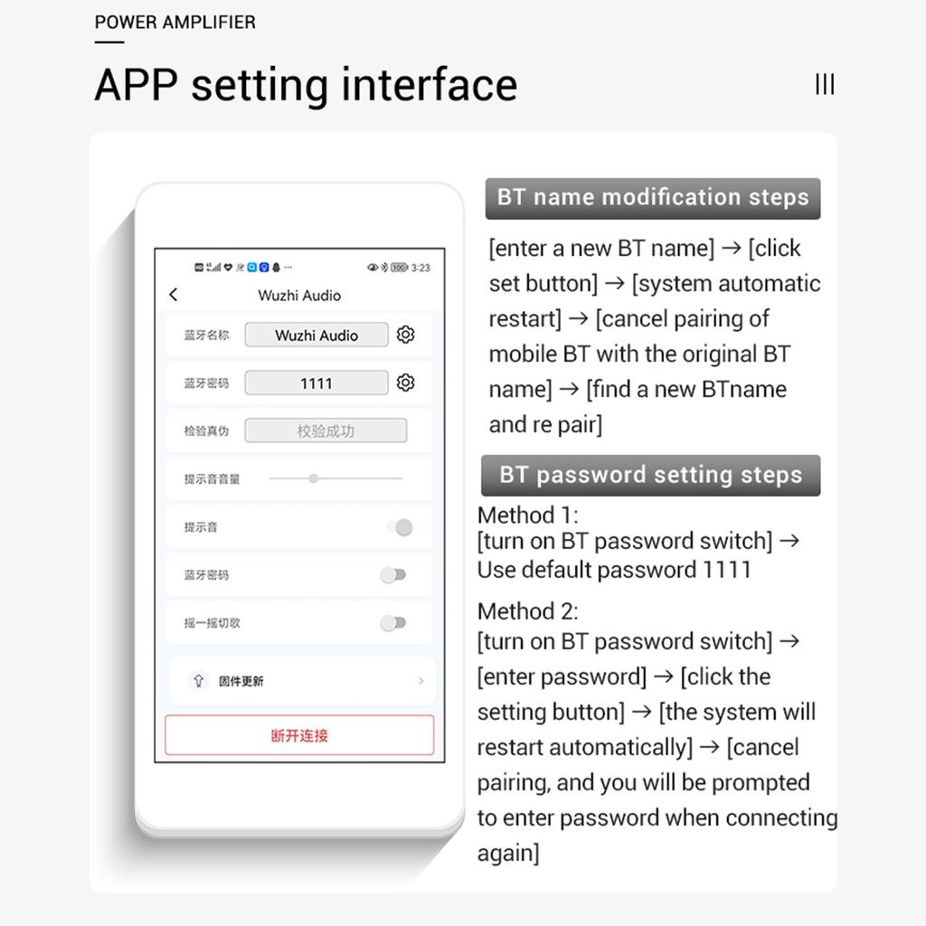 50W+50W+100W Amplifier Board with Treble and Bass Control, DC9-24V, AUX Inputs, 2.1 Channel Stereo AMP Board