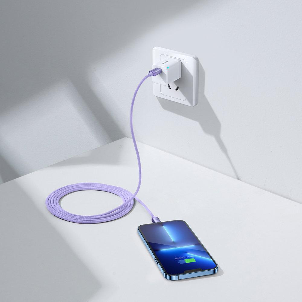 Baseus 2m USB-C to Lightning Cable, 20W Fast Charging, 480Mbps Data Transfer, Purple