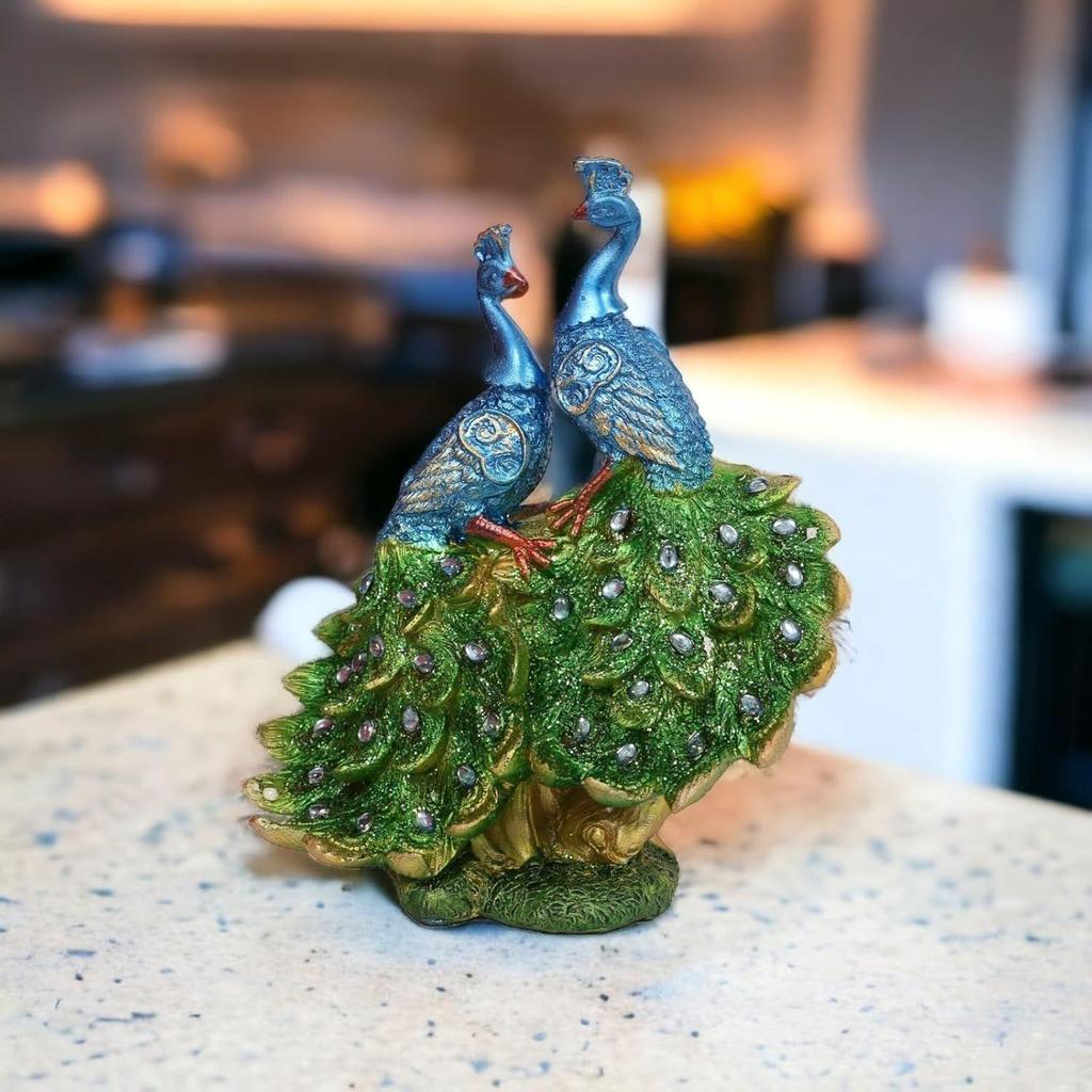 Tańczący Paw Figurki do Dekoracji Domu Przedmioty Dekoracyjne do Salonu Przedmioty do Dekoracji Domu (18cm*21cm)