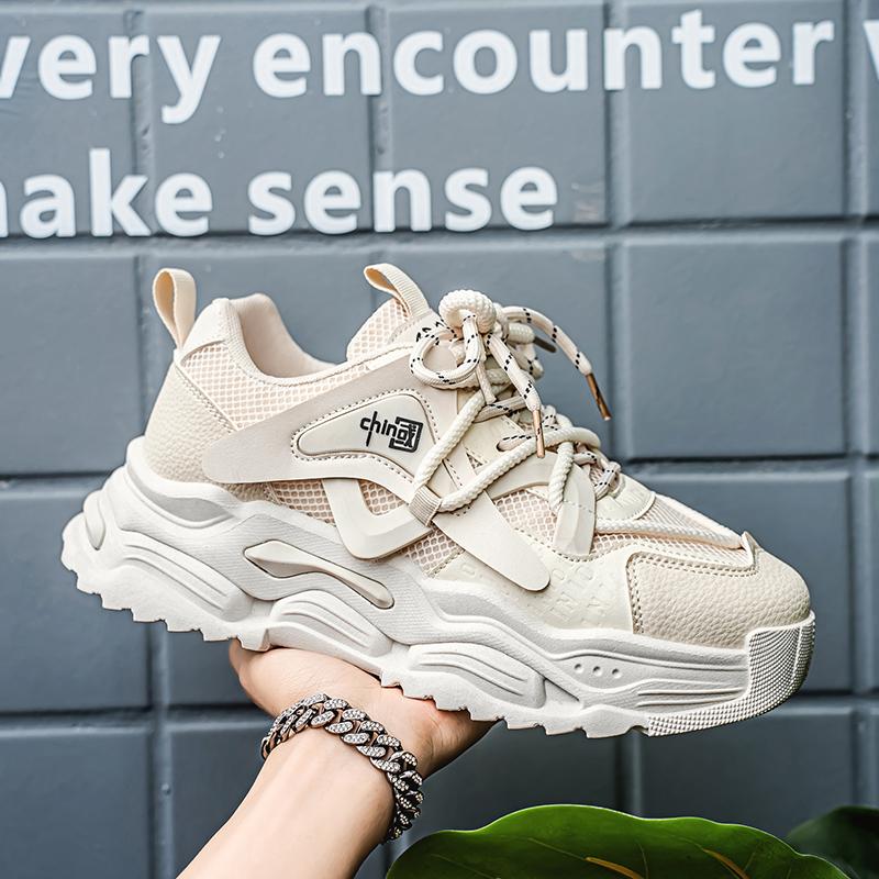 New Fashion Men 's Four Seasons Comfortable Thick Sole Shoes Students BoysTrending Soft Sole Breathable Casual Running Sneakers