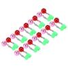 10 Pcs Fishing Rod Alarm Dual Alert Bells Fishing Bells Clips with 2 Holes of Different Sizes for Night Fishing