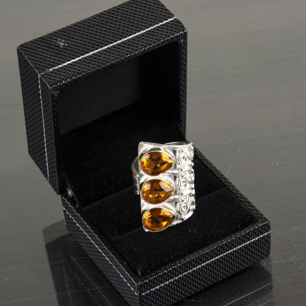 Citrine Gemstone 925 Sterling Silver Handmade Jewelry Ring For Anniversary Gift RR-20-2