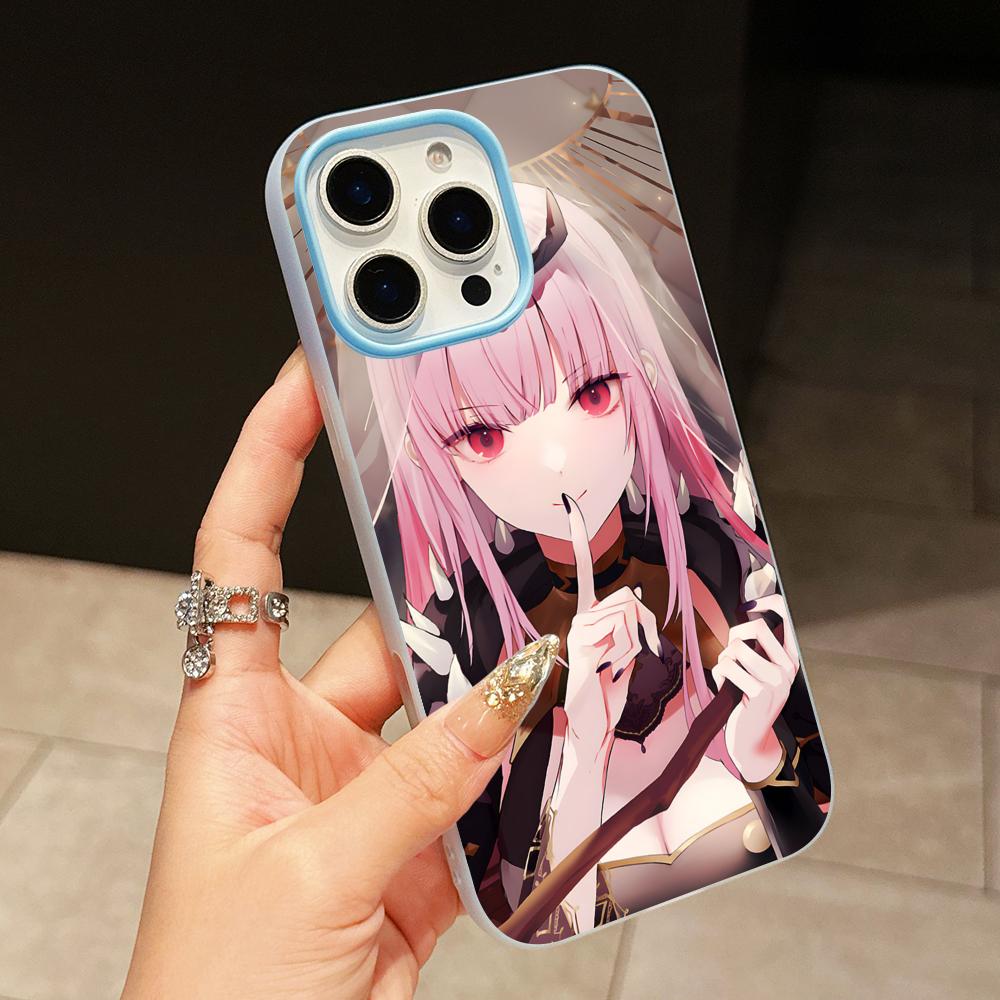 Holo Mori Calliope Jelly Double layer Light Blue Mobile Phone Case for iPhone 17 16 15 14 13 12 11 Air Pro Max Plus Protective