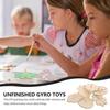 Iplusmile Wooden Gyro Tops for Traditional and Unfinished Tops 18-Piece Top, Paintable, Educational, Cute, Hand-Cranked Kids, Play, Games,