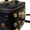 Tory Burch Willa Limited Edition Volcanic Pumice Chain Shoulder Strap Leather Box Bag Cosmetic Bag Handbag Women handbags Black Black-Gold 86040-001