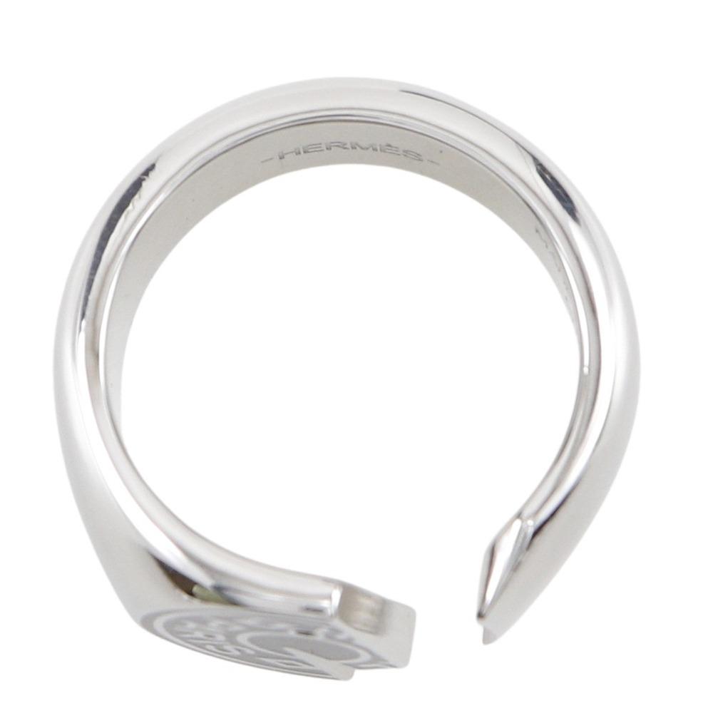 HERMES carrousel Ring black/metal #8.4(US Size) 9.13g mens Used