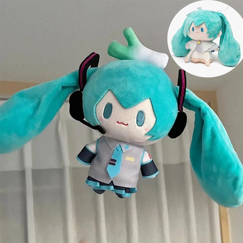 Fashnics 15Cm Hatsune Miku Kawaii Q Version Anime Figure Plush Toy Anime Peripheral Stuffed Doll Collection Model Ornament Toys Gifts
