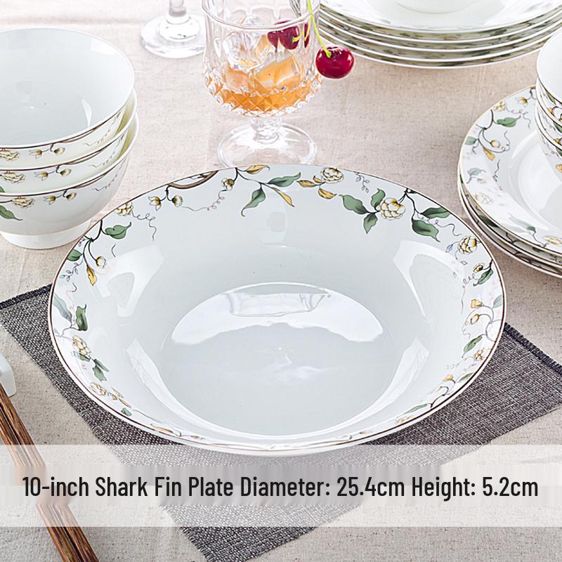 7-Inch Round Bone China Porcelain Plate - Chinese Style Tableware