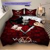 3pcs V for Vendetta Bedding Set, Soft Polyester Duvet Cover and Pillowcases Machine Washable Seasons all suitable & Guest Room Decor213