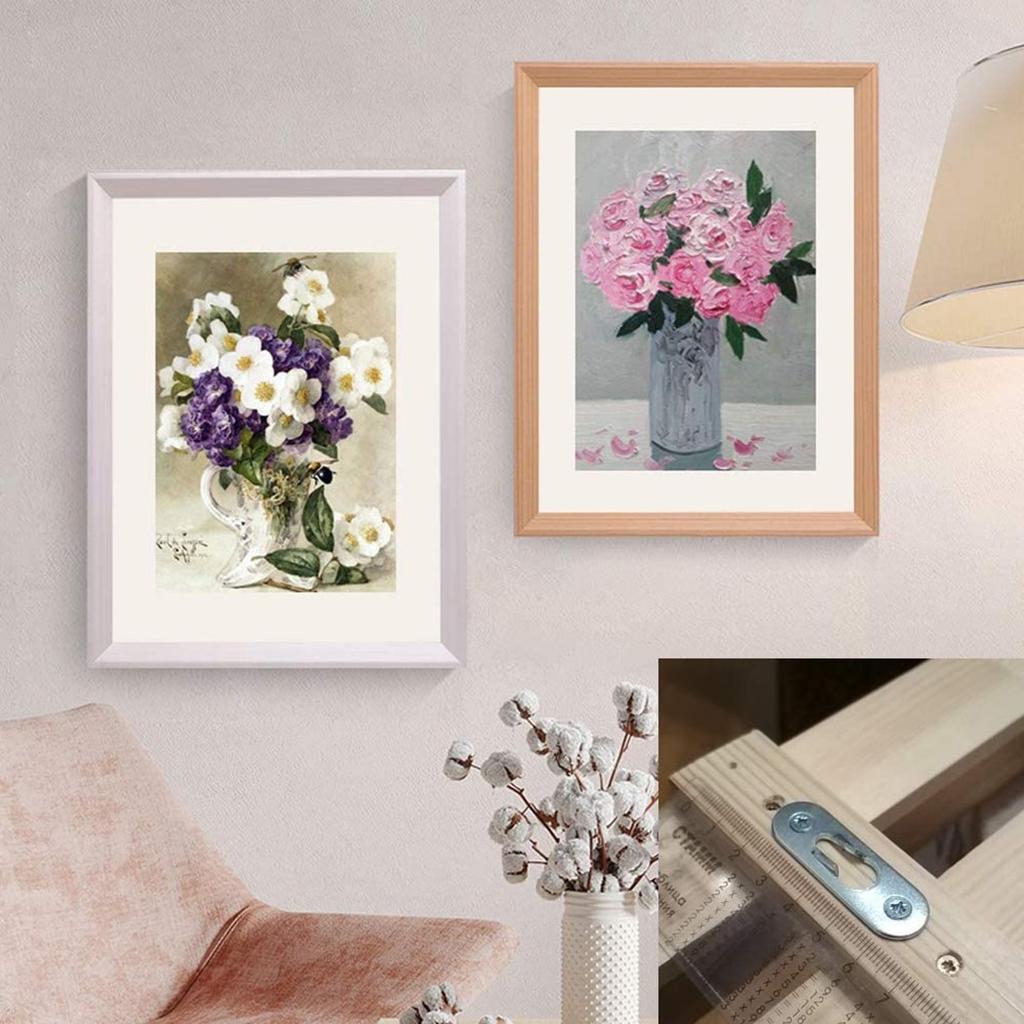 10pcs/set Heavy Duty Keyhole Picture Frame Hangers Two Hole Hanging Bracket Plate Metal Mounting Shelves Cabinets Hangers