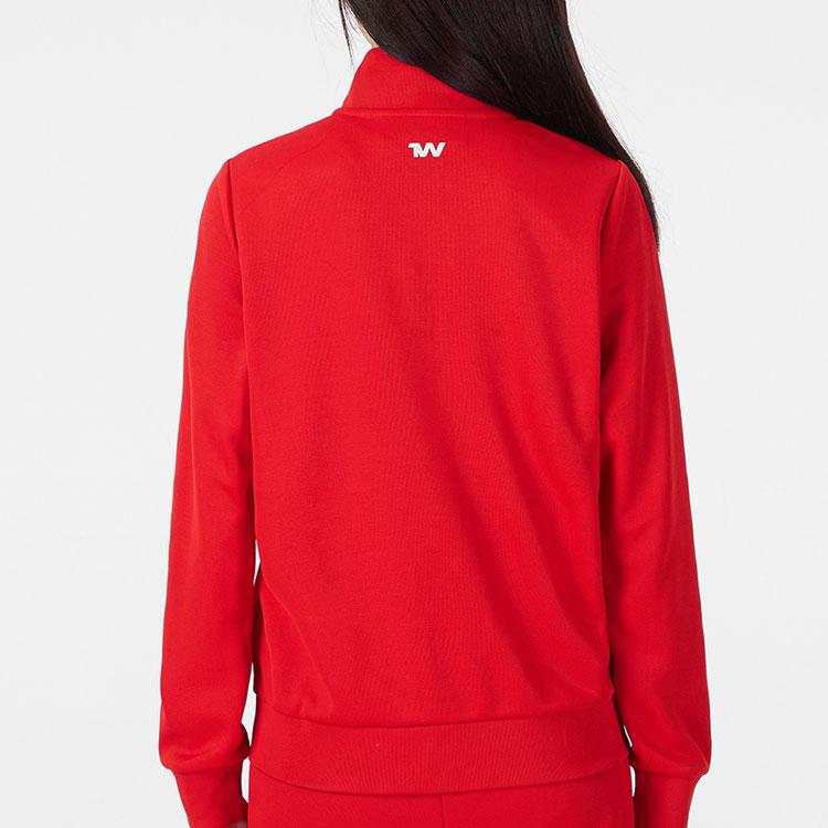 Under Armour Solid Color Sports Stand Collar Jacket Women jackets Red 21500438-600