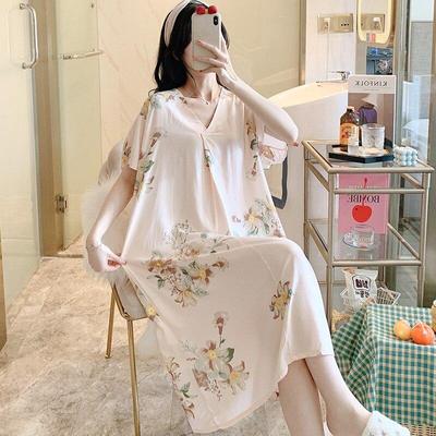 Blumen Gedruckt Nacht Kleid Frauen Sexy Nachtwäsche Dessous Nette Nachthemd Strap Dünne Weibliche Unterwäsche Nighty Hause Tragen Kleidung