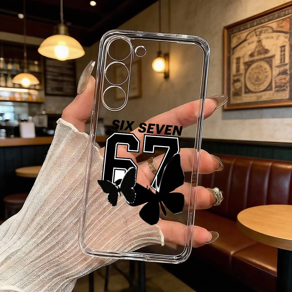 

Six Seven 67 Phone Case For Samsung Galaxy A71,A70,A52,A51,A40,A30 Transparent Cover Samsung a70